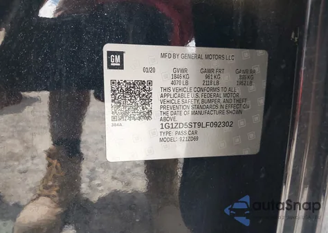 2020 Chevrolet Malibu Fwd Lt from USA, damaged, VIN 1G1ZD5ST9LF092302